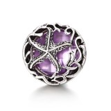20MM purple design Rhinestone enamel Metal snap button charms