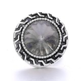 20MM black design Rhinestone enamel Metal snap button charms