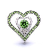 20MM green design Rhinestone enamel Metal snap button charms