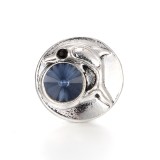 20MM blue design Rhinestone enamel Metal snap button charms
