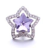 20MM purple design Rhinestone enamel Metal snap button charms