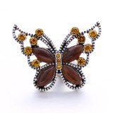 20MM Brown Crystal Rhinestone Owl flower design Rhinestone enamel Metal snap button charms
