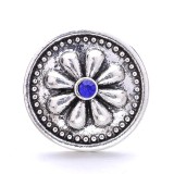 20MM blue design Rhinestone enamel Metal snap button charms