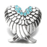 20MM blue design Rhinestone enamel Metal snap button charms