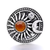 20MM yellow design Rhinestone enamel Metal snap button charms