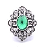 20MM green design Rhinestone enamel Metal snap button charms