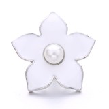 20MM white red design Rhinestone enamel Metal snap button charms