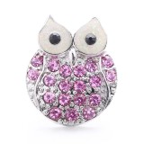 20MM pink design Rhinestone enamel Metal snap button charms