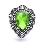 20MM green design Rhinestone enamel Metal snap button charms