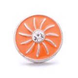 20MM yellow design Rhinestone enamel Metal snap button charms