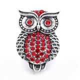20MM red design Rhinestone enamel Metal snap button charms