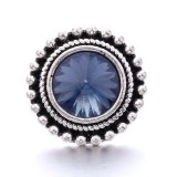 20MM blue design Rhinestone enamel Metal snap button charms