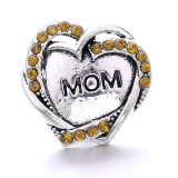 20MM yellow design Rhinestone enamel Metal snap button charms