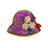 20MM Retro Hat rhinestones design Metal snap button charms