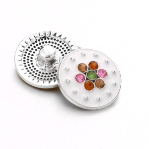 20MM rhinestones design Metal snap button charms