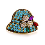 20MM Retro Hat rhinestones design Metal snap button charms