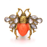 20MM Retro insect rhinestones design Metal snap button charms