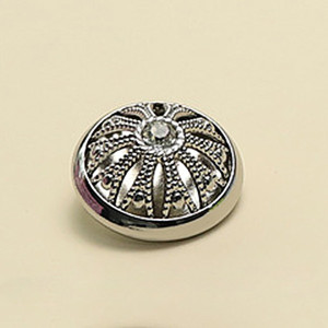 23MM Metal hollow inlaid diamond snap button charms