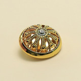 23MM Metal hollow inlaid diamond snap button charms