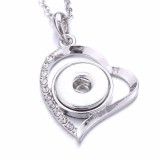 Valentine's Day  love Metal Pendant 60CM Necklace for 20mm Snaps button jewelry wholesale