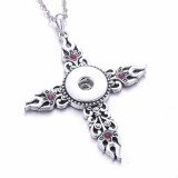 cross Metal Pendant 60CM Necklace for 20mm Snaps button jewelry wholesale