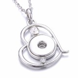 Valentine's Day  love Metal Pendant 60CM Necklace for 20mm Snaps button jewelry wholesale