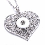 Valentine's Day  love Metal Pendant 60CM Necklace for 20mm Snaps button jewelry wholesale