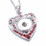Valentine's Day  love Metal Pendant 60CM Necklace for 20mm Snaps button jewelry wholesale