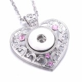 Valentine's Day  love Metal Pendant 60CM Necklace for 20mm Snaps button jewelry wholesale