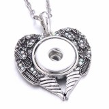 Valentine's Day  love Metal Pendant 60CM Necklace for 20mm Snaps button jewelry wholesale