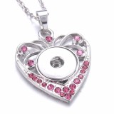 Valentine's Day  love Metal Pendant 60CM Necklace for 20mm Snaps button jewelry wholesale