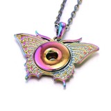 Colorful alloy Metal Pendant 60CM Necklace for 20mm Snaps button jewelry wholesale