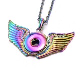 Colorful alloy Metal Pendant 60CM Necklace for 20mm Snaps button jewelry wholesale