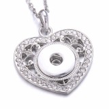 Valentine's Day  love Metal Pendant 60CM Necklace for 20mm Snaps button jewelry wholesale