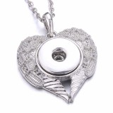 Valentine's Day  love Metal Pendant 60CM Necklace for 20mm Snaps button jewelry wholesale
