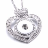 Valentine's Day  love Metal Pendant 60CM Necklace for 20mm Snaps button jewelry wholesale
