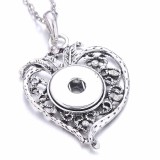 Valentine's Day  love Metal Pendant 60CM Necklace for 20mm Snaps button jewelry wholesale