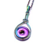 Colorful alloy Metal Pendant 60CM Necklace for 20mm Snaps button jewelry wholesale