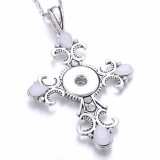 cross Metal Pendant 60CM Necklace for 20mm Snaps button jewelry wholesale