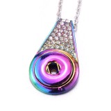 Colorful alloy Metal Pendant 60CM Necklace for 20mm Snaps button jewelry wholesale