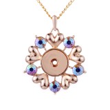 Rose gold Metal Pendant 60CM Necklace for 20mm Snaps button jewelry wholesale
