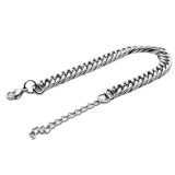 Stainless steel jewelry Double woven mill with four sides Cuban chain length adjustable