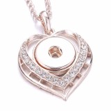 Rose gold Metal Pendant 60CM Necklace for 20mm Snaps button jewelry wholesale