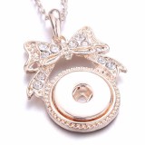 Rose gold Metal Pendant 60CM Necklace for 20mm Snaps button jewelry wholesale