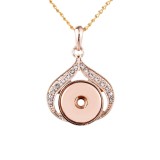 Rose gold Metal Pendant 60CM Necklace for 20mm Snaps button jewelry wholesale