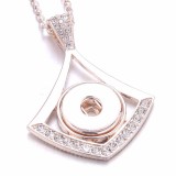 Rose gold Metal Pendant 60CM Necklace for 20mm Snaps button jewelry wholesale