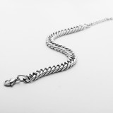 Stainless steel jewelry Double woven mill with four sides Cuban chain length adjustable