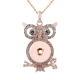 Rose gold Metal Pendant 60CM Necklace for 20mm Snaps button jewelry wholesale