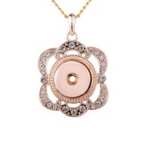 Rose gold Metal Pendant 60CM Necklace for 20mm Snaps button jewelry wholesale
