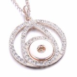 Rose gold Metal Pendant 60CM Necklace for 20mm Snaps button jewelry wholesale